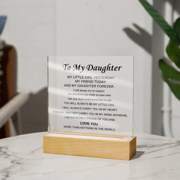 To My Daughter Square Acrylic Plaque