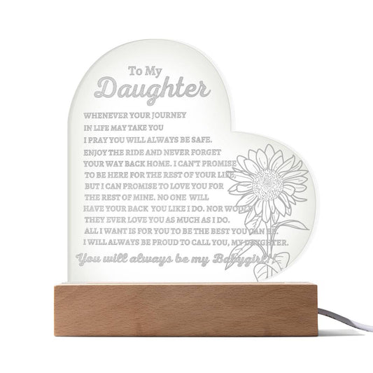 Personalized Daughter Plaque - Heart Acrylic Plaque - forallmylove39