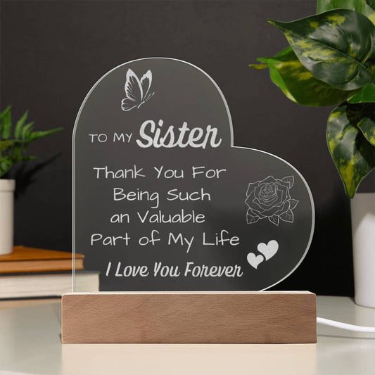 Sister Acrylic Heart Gift - To Sister Heart Acrylic - forallmylove39