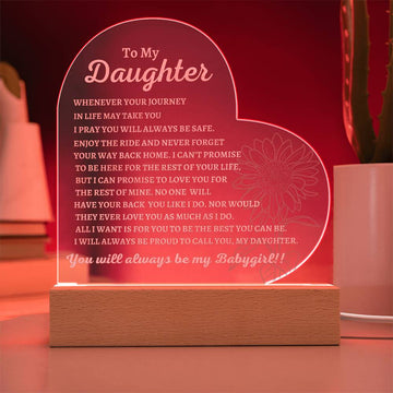 Personalized Daughter Plaque - Heart Acrylic Plaque - forallmylove39