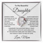 To My Beautiful Daughter Love Mom - Forever Love Necklace