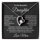 To My Beautiful Daughter Love Mom - Forever Love Necklace