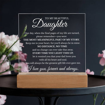 To My Beautiful Daughter Acrylic Square Plaque Love Dad