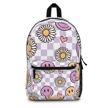 Smiley faces and flower Backpack
