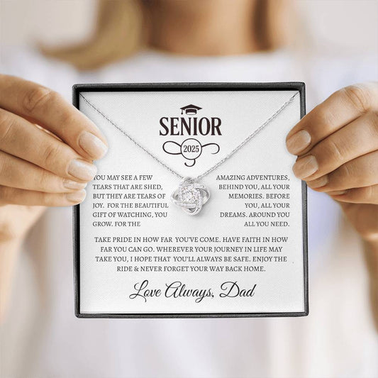 To My Daughter Senior 2025 Love Knot Necklace