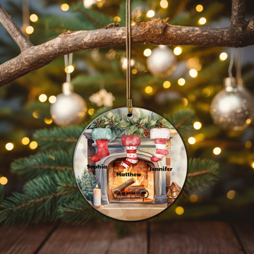 Personalized Stockings on mantle Ornament