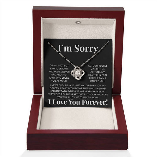 Apology Gift for Her - I'm Truly Sorry - Love knot Necklace