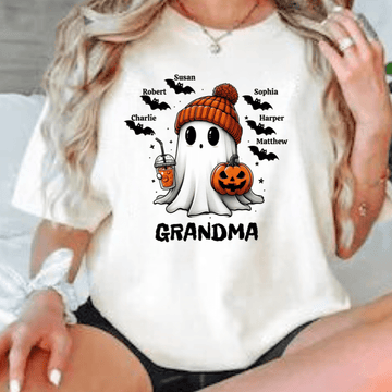 Personalized Grandma Cute Halloween Ghost T shirt