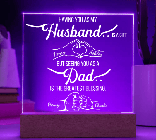 The Greatest Blessing – Personalized Husband & Dad Gift Acrylic Plaque