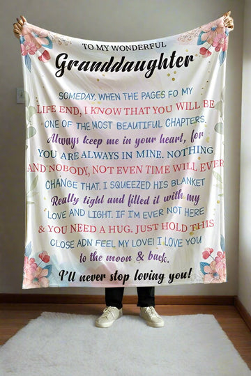 To My Granddaughter Fleece/Sherpa Blanket