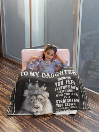 To My Daughter White Lion Blanket Bundle