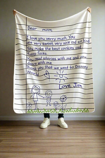 Dear Mom Letter Blanket from son