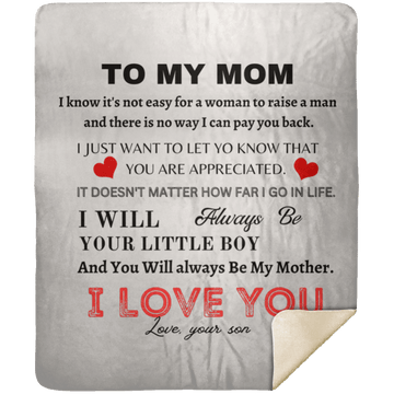 To My Mom Mink Sherpa Blanket