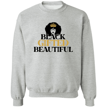 Black Gifted Beautiful Ladies Crewneck Pullover Sweatshirt