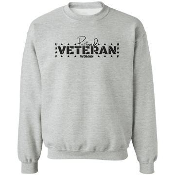 Retired Veteran Ladies Crewneck Pullover Sweatshirt
