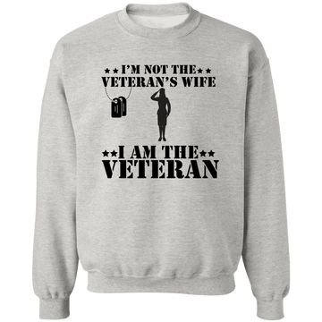 I'm Not A Veteran's Wife Ladies Crewneck Pullover Sweatshirt