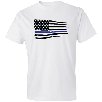Horizontal Police Flag Men's Lightweight T-Shirt 4.5 oz