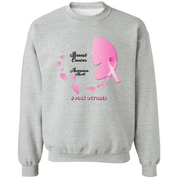 Pink Female Profile Unisex Crewneck Pullover Sweatshirt