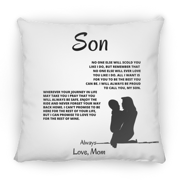 To My Son Large Square Pillow