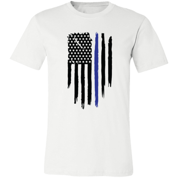 Vertical Police Flag Ladies Jersey Short-Sleeve T-Shirt