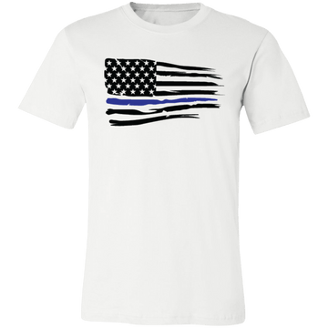 Horizontal Police Flag Ladies Jersey Short-Sleeve T-Shirt