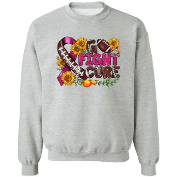 Go Fight Cure Unisex Crewneck Pullover Sweatshirt