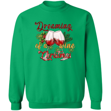 A Wine Christmas Crewneck Pullover Sweatshirt