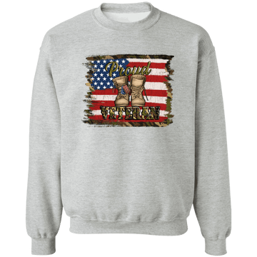 Proud Veteran Ladies Crewneck Pullover Sweatshirt