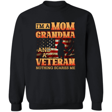 I'm a Mom & Veteran Ladies Crewneck Pullover Sweatshirt