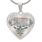 To My Daughter Love Mom - Heart Pendant Necklace