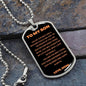To My Son Dog Tag Necklace Love Mom