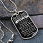 To My Son Dog Tag Necklace Love Dad