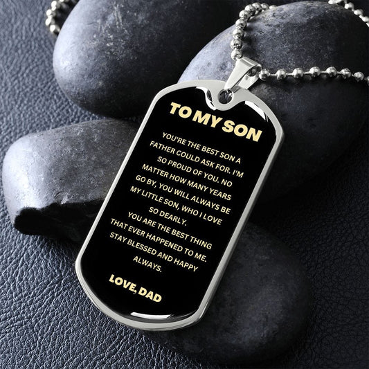 To My Son Dog Tag - Love Dad