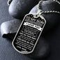 To My Son Dog Tag Necklace Love Mom