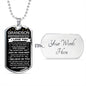 To My Grandson Dog Tag Necklace Love Grandpa