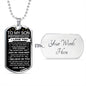 To My Son Dog Tag Necklace Love Mom