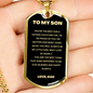 To My Son Dog Tag - Love Dad