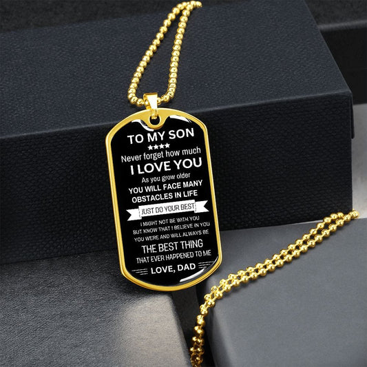 To My Son Dog Tag - Love Dad