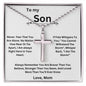 To My Son Love Mom - Stainless Cross Necklace