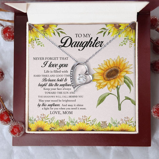 To My Daughter Love Mom - Forever Love Necklace