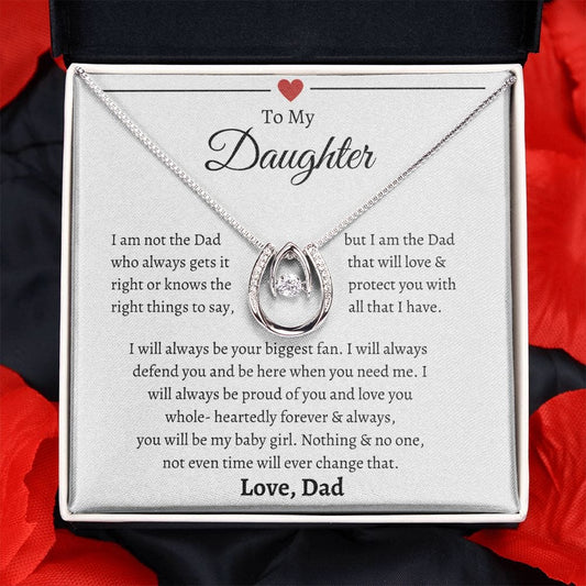 To My Daughter Love Dad- Lucky in Love Necklace