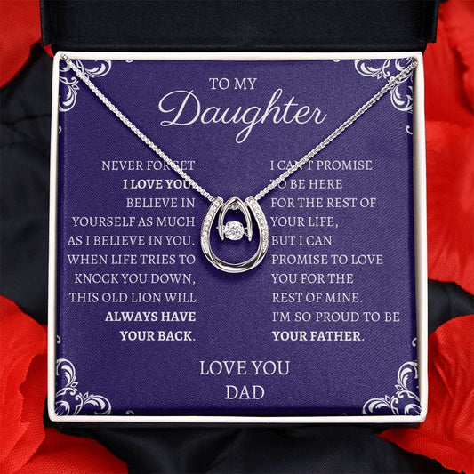 To My Daughter Love Dad - Lucky in Love Necklace