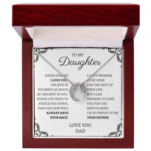 To My Daughter Love Dad- Lucky in Love Necklace