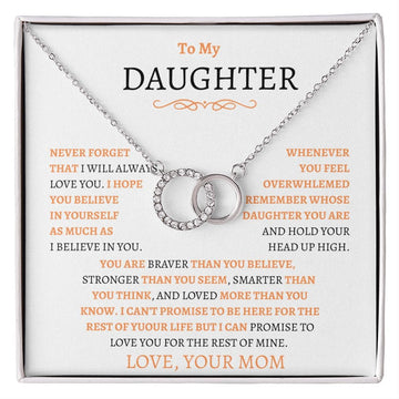 To My Daughter Love Mom - Perfect Pair Necklace