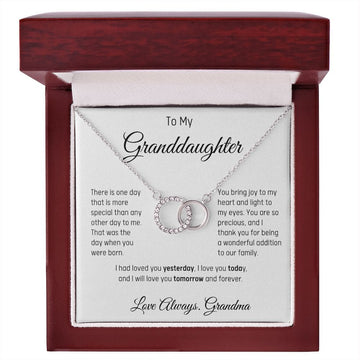 To My Granddaughter Love Grandma- Interlock ring