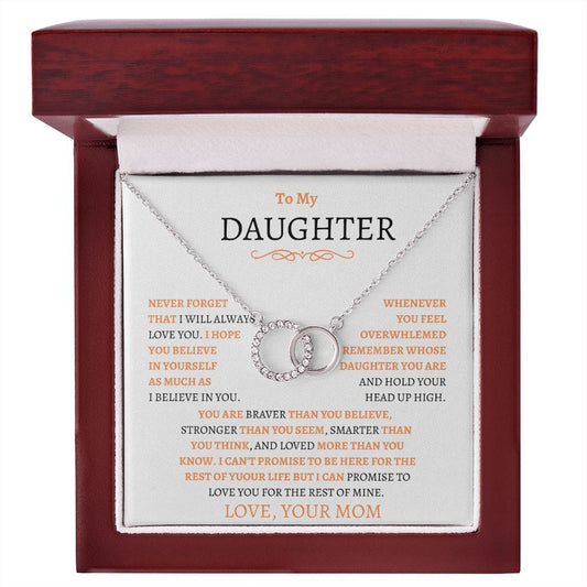 To My Daughter Love Mom - Perfect Pair Necklace