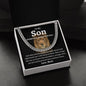 To My Son Cuban Link Necklace Love Mom