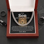To My Son Cuban Link Necklace Love Mom