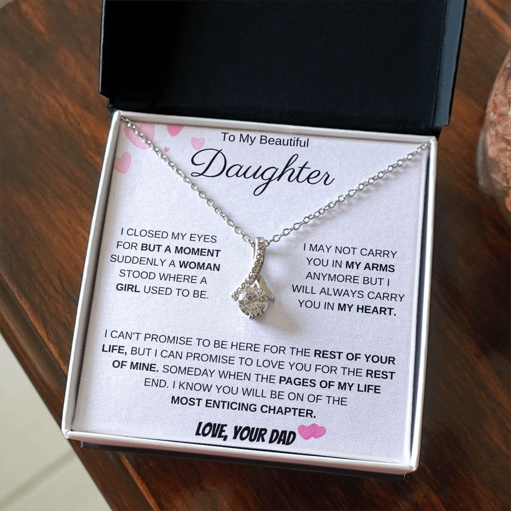 To My Beautiful Daughter Love Dad - Alluring Beauty Necklace