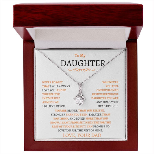 To My Daughter Love Dad - Alluring Beauty Necklace